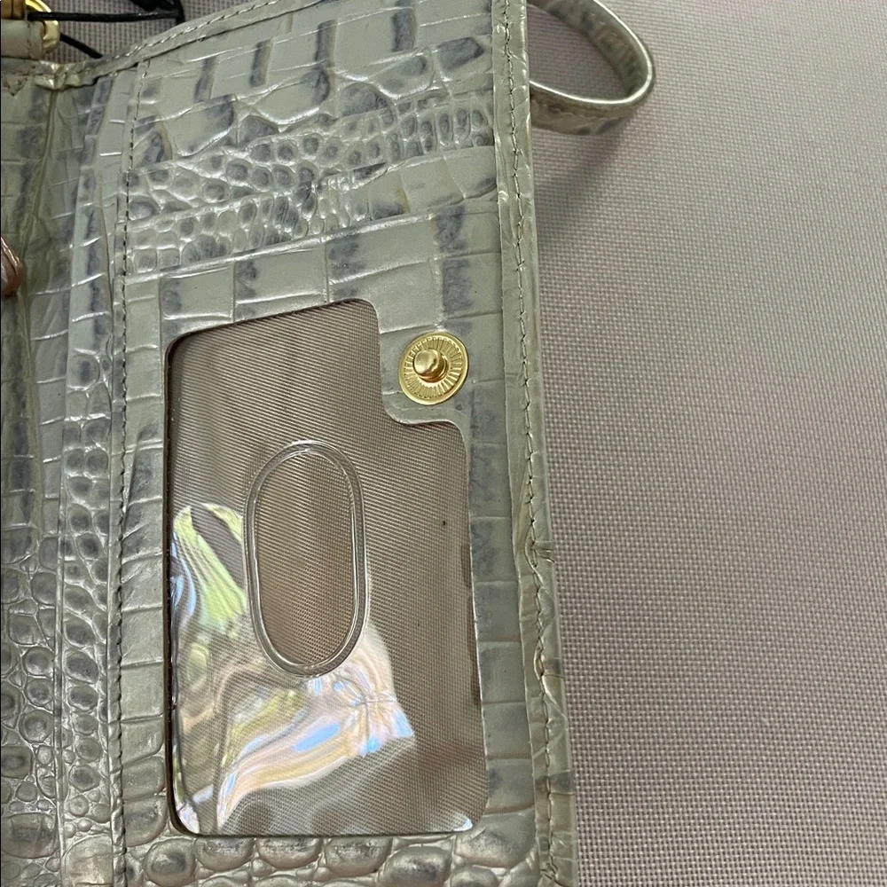 Brahmin Cream Croc-Embossed Wristlet - Picture 6 of 12